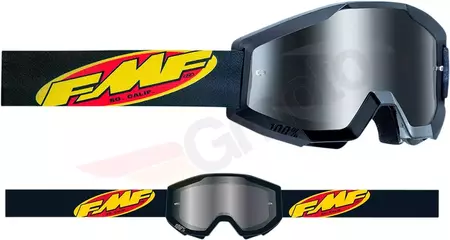 FMF Gafas de moto para jóvenes Powercore Core Negro cristal plateado espejado-2