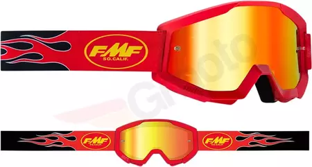 FMF Младежки очила за мотоциклет Powercore Flame Red огледално стъкло-3