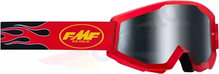 Occhiali da moto FMF Powercore Sand Flame Red con vetro colorato-1