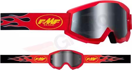 Gogle motocyklowe FMF Powercore Sand Flame Red szyba przyciemniana-2