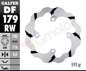"Galfer Wave Grooved" fiksuotas galinis stabdžių diskas - DF179RW