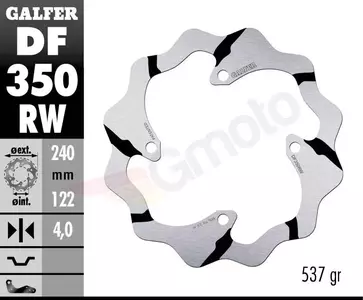 Galfer Wave Grooved fiksni stražnji disk kočnice - DF350RW