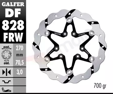 Galfer Wave Groover peldošais priekšējais bremžu disks - DF828FRW