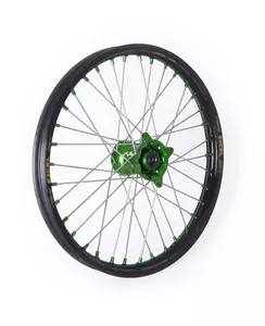 Täydellinen etupyörä Kite Elite 21x1.6 alumiini musta-vihreä