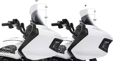 Vjetrobransko staklo za motocikl Klock Werks Flare Indian 28 cm, zatamnjeno-4