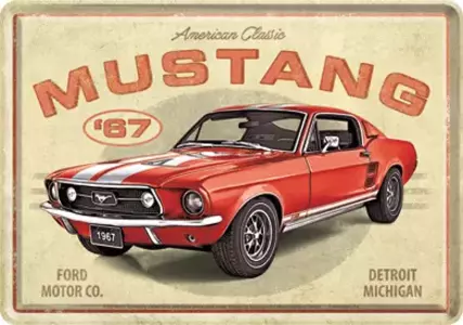 Καρτ ποστάλ κασσίτερου 14x10cm Ford Mustang-1