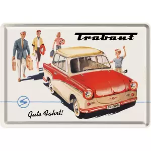Pocztówka blaszana 14x10cm Trabant-1