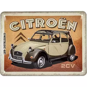 Blikplakat 15x20cm Citroen 2CV-1