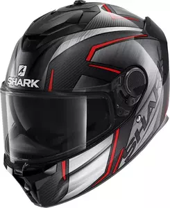 Kask motocyklowy integralny Shark Spartan GT Carbon Kromium czarny/czerwony/szary M-1