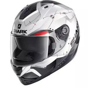 Casco integral de moto Shark Ridill Mecca blanco/negro/rojo XL-1