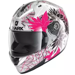 Capacete integral de motociclista Shark Ridill Nelum branco/rosa/preto XS-1