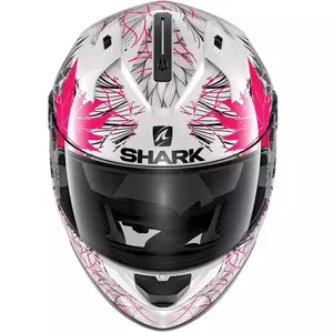 Capacete integral de motociclista Shark Ridill Nelum branco/rosa/preto XS-2
