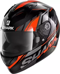 Capacete integral de motociclista Shark Ridill Phaz preto/cinzento/laranja M-1