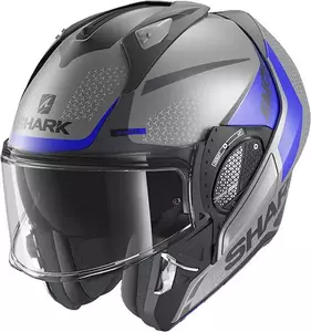 Shark Evo-GT Encke grau/blau/schwarz Motorrad Kiefer Helm XS-2
