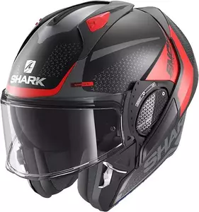 Kask motocyklowy szczękowy Shark Evo-GT Encke czarny/szary/czerwony XS-2
