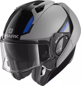 Capacete de motociclista Shark Evo-GT Sean preto/cinzento/azul com maxilar M-2