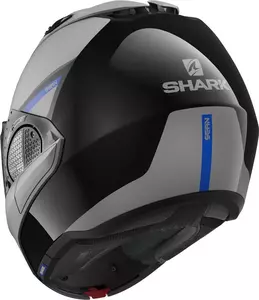 Capacete de motociclista Shark Evo-GT Sean preto/cinzento/azul com maxilar M-4