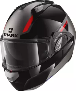 Cască de motocicletă Shark Evo-GT Sean negru/grișu/roșu S jaw-1