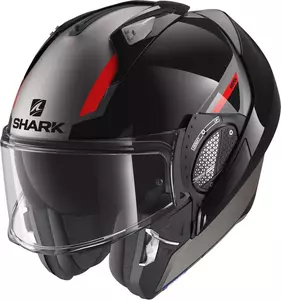 Motoristična čelada Shark Evo-GT Sean črna/siva/rdeča S čeljust-2