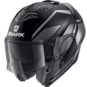 Capacete de motociclista Shark Evo-ES Yari preto/cinzento XS com maxilar-2