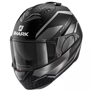 Shark Evo-ES Yari melna/pelēka S žokļa motocikla ķivere-1