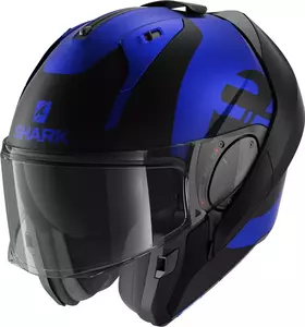 Capacete de motociclista Shark Evo-ES Kedje preto/azul com maxilar S-2