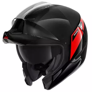 "Shark Evojet Karonn" juodas/raudonas XL žandikaulio motociklininko šalmas-3