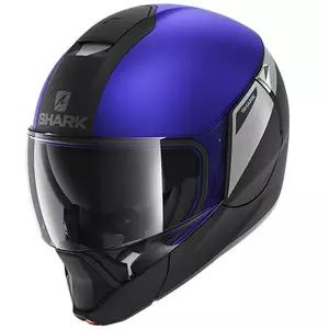 Cască de motocicletă Shark Evojet Karonn negru/albastru/argintiu cu mandibulă M-1