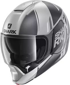 "Shark Evojet Vyda" pilkas/juodas matinis S žandikaulio motociklininko šalmas - HE8809E-SAK-S