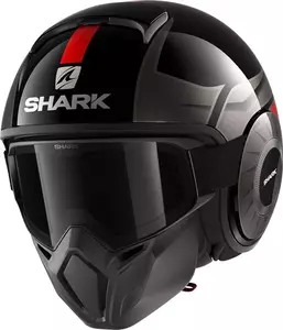 Shark Street-Drak Tribute RM motoristična čelada z odprtim obrazom črna/rdeča M-1