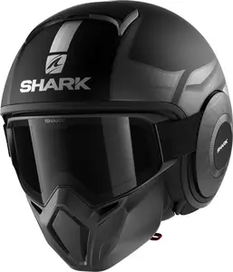 Cască de motocicletă Shark Street-Drak Tribute RM cu fața deschisă negru/gri S-1