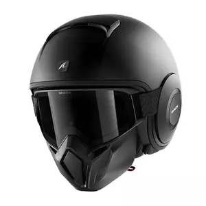 Shark Street-Drak Blank motorcykelhjälm med öppet ansikte svart matt M - HE3306E-KMA-M