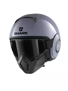 Shark Street-Drak Blank open face moottoripyöräkypärä harmaa kiiltävä M-1