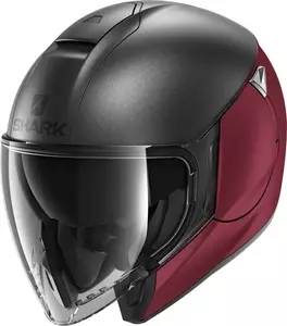 Capacete de motociclista Shark Citycruiser Dual Blank de rosto aberto cinzento/vermelho M-1