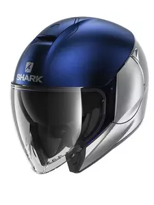 Shark Citycruiser offenes Gesicht Motorradhelm Dual Blank blau/grau S-1