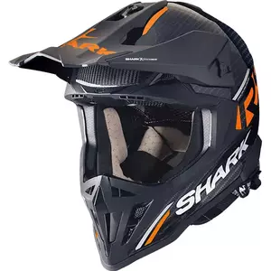 "Shark Varial RS Carbon Flair" juodas/oranžinis XXS motociklininko krosinis enduro šalmas-1