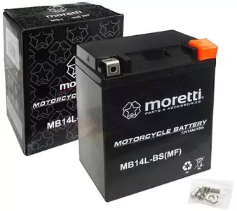 Batteri 12V 12 Ah AGM Gel MB14L-BS MF YB14L-BS Moretti - AKUMOR044