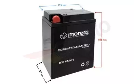 Akumulator żelowy 6V 13 Ah AGM Gel B38-6A Moretti -2