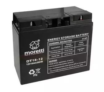 Moretti gelbatteri för gräsklippare OT 12V 18 Ah-2