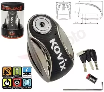 Kovix KNX10 cerradura de disco de freno de acero inoxidable-4