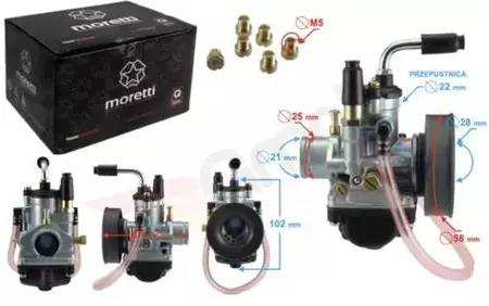 Moretti AM6 50cm3 2T carburateur p.22mm handmatige aanzuiging-4
