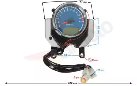 Počítadlo - tachometer Barton Classic 125-2