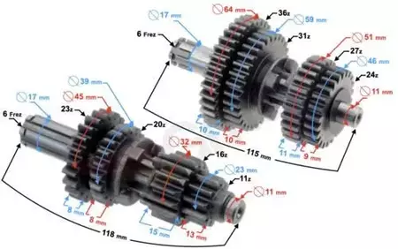 Getriebe für liegenden Motor BTS 125 cm3-2