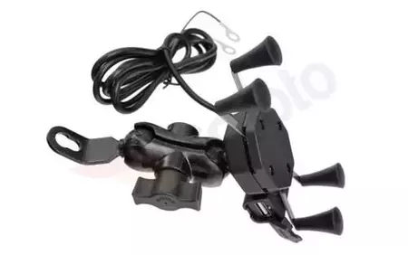 Uchwyt motocyklowy na telefon z USB 2 mocowania Moretti-2