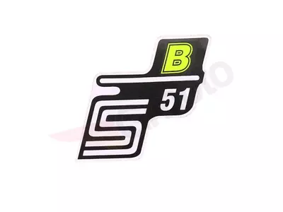 Schriftzug S51 B Folie / Aufkleber neongelb für Simson S51