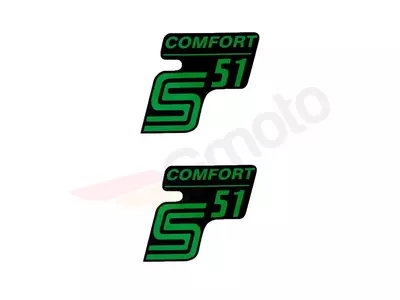 S51 juodos ir žalios spalvos Simson S51 lipdukai