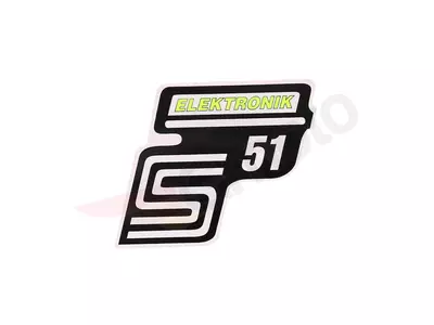 Schriftzug S51 Elektronik Folie / Aufkleber neongelb Simson S51