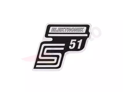 Schriftzug S51 Elektronik Folie / Aufkleber silber  Simson S51