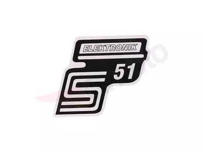 Schriftzug S51 Elektronik Folie / Aufkleber weiß Simson S51