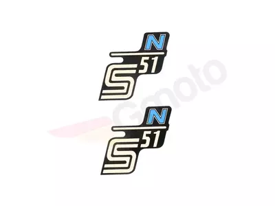 S51N zwart en lichtblauw Simson stickers